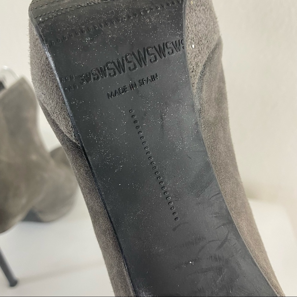 Stuart Weitzman Grey Soft Suede Platform Stiletto… - image 7